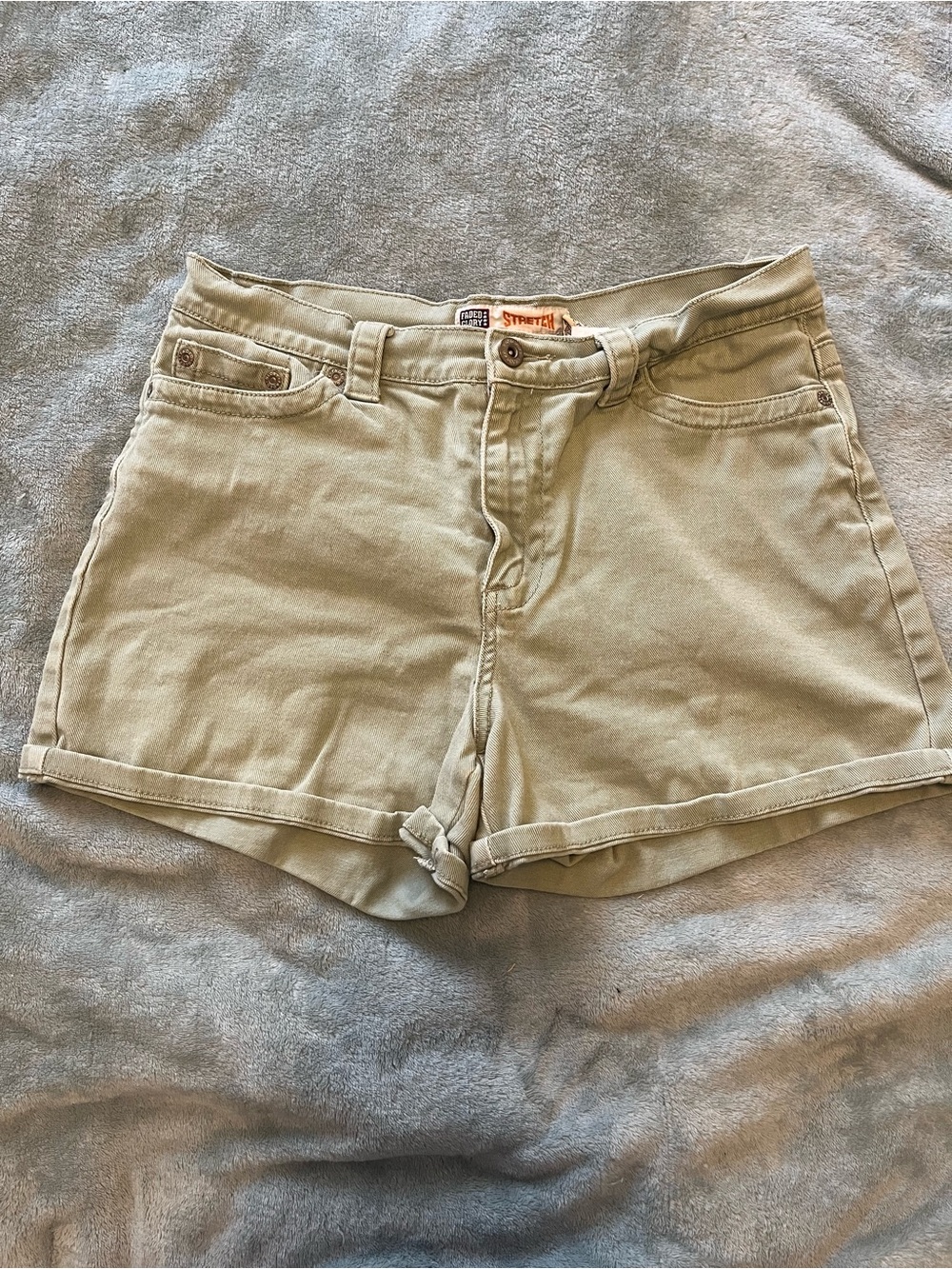 Faded Glory Tan High-Rise Jean Shorts